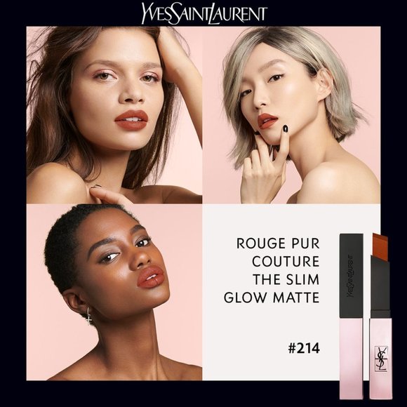 YSL The Slim Glow Matte Lipstick 214 Illicit Orange BRAND NEW - Picture 2 of 4